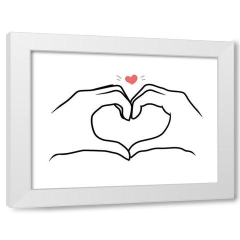 Heart White Modern Wood Framed Art Print by Villa, Mlli