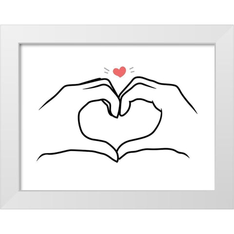 Heart White Modern Wood Framed Art Print by Villa, Mlli
