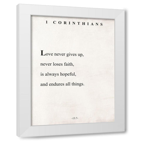 Corinthians Book Page White Modern Wood Framed Art Print by Villa, Mlli