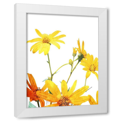 Vibrant Flowers White Modern Wood Framed Art Print by Villa, Mlli
