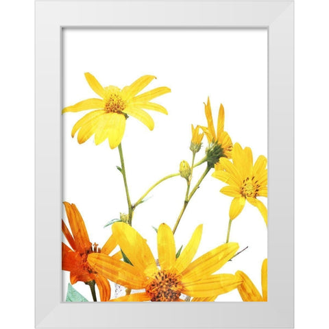 Vibrant Flowers White Modern Wood Framed Art Print by Villa, Mlli