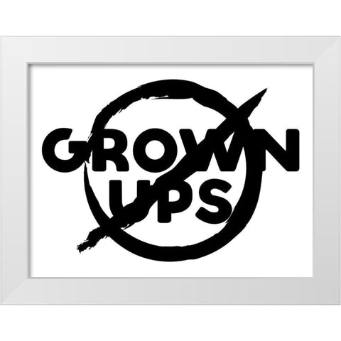 Grown Ups White Modern Wood Framed Art Print by Villa, Mlli