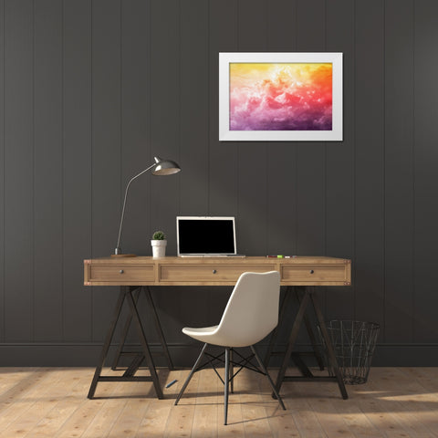 Sky Gradient White Modern Wood Framed Art Print by Villa, Mlli