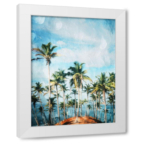 Beach Palm Out White Modern Wood Framed Art Print by Villa, Mlli