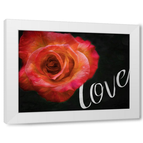 Love Flower White Modern Wood Framed Art Print by Villa, Mlli