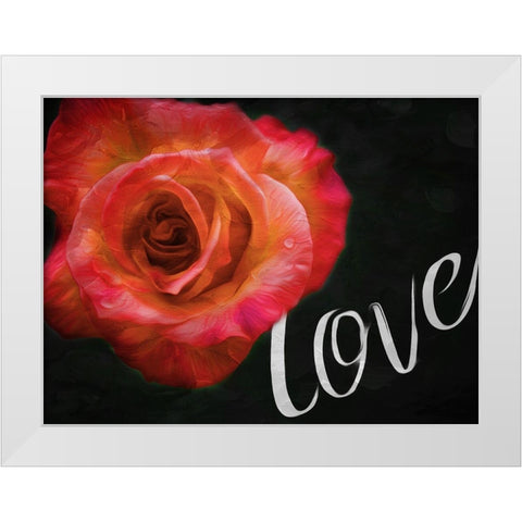 Love Flower White Modern Wood Framed Art Print by Villa, Mlli