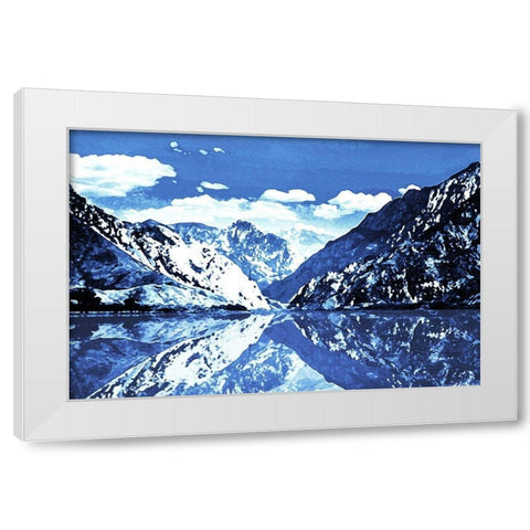 Blue Mountain White Modern Wood Framed Art Print by Villa, Mlli