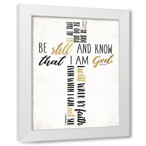 Three Quote Cross Too White Modern Wood Framed Art Print by Villa, Mlli