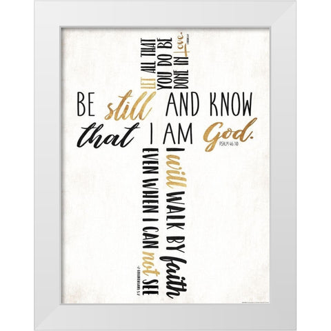 Three Quote Cross Too White Modern Wood Framed Art Print by Villa, Mlli