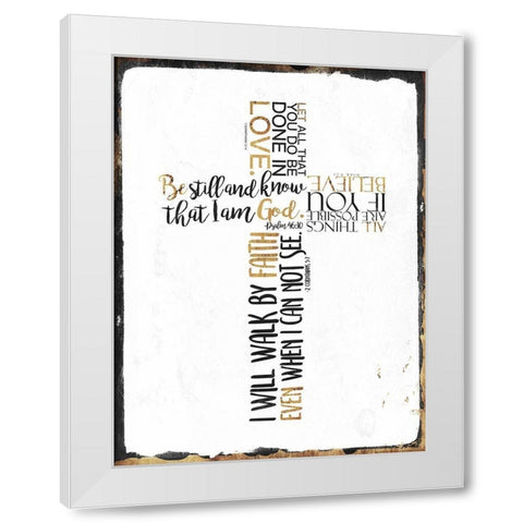 Four Quote Cross White Modern Wood Framed Art Print by Villa, Mlli