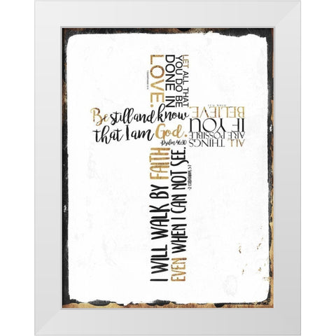 Four Quote Cross White Modern Wood Framed Art Print by Villa, Mlli