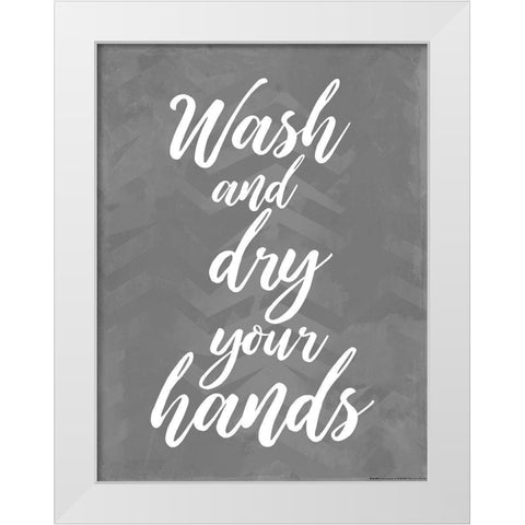 Wash And Dry White Modern Wood Framed Art Print by Villa, Mlli