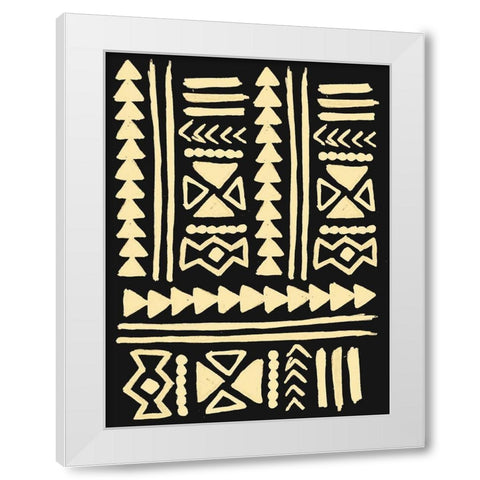 Wooden Tribal Cream White Modern Wood Framed Art Print by Villa, Mlli