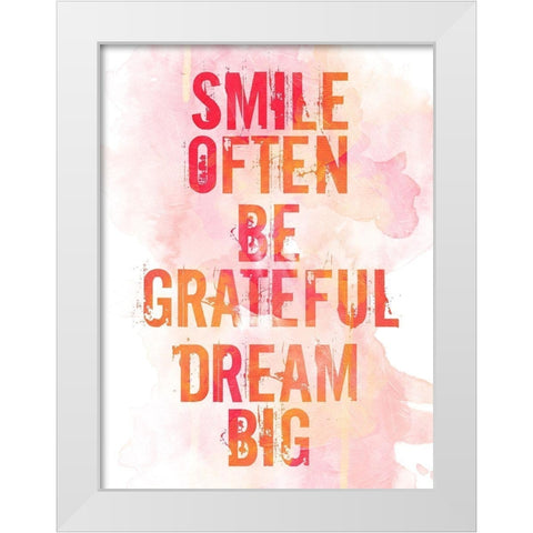 Smile White Modern Wood Framed Art Print by Villa, Mlli