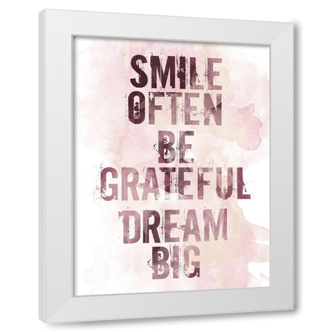Smile Blush White Modern Wood Framed Art Print by Villa, Mlli