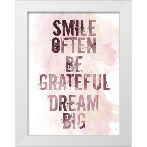 Smile Blush White Modern Wood Framed Art Print by Villa, Mlli