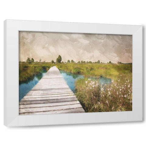 On The Marsh White Modern Wood Framed Art Print by Villa, Mlli