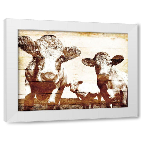Cow Posse White Modern Wood Framed Art Print by Villa, Mlli