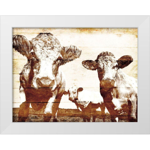 Cow Posse White Modern Wood Framed Art Print by Villa, Mlli
