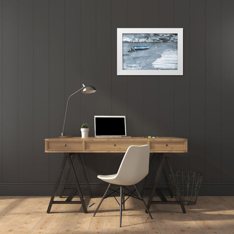 Blue Rest At Sea White Modern Wood Framed Art Print by Villa, Mlli