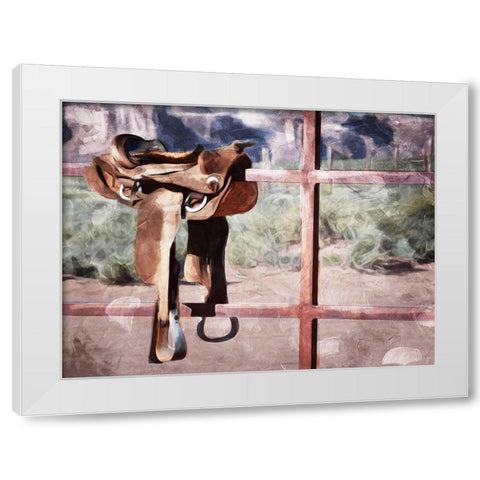 Saddle Up White Modern Wood Framed Art Print by Villa, Mlli
