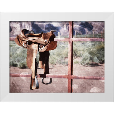 Saddle Up White Modern Wood Framed Art Print by Villa, Mlli