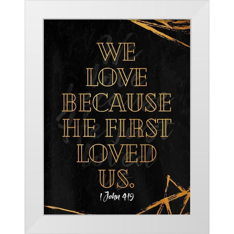 He First Loved White Modern Wood Framed Art Print by Villa, Mlli