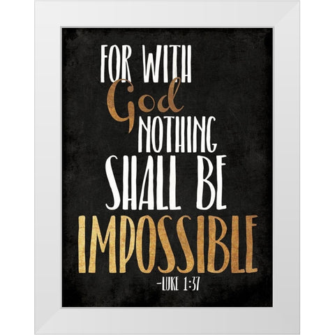Be Impossible White Modern Wood Framed Art Print by Villa, Mlli