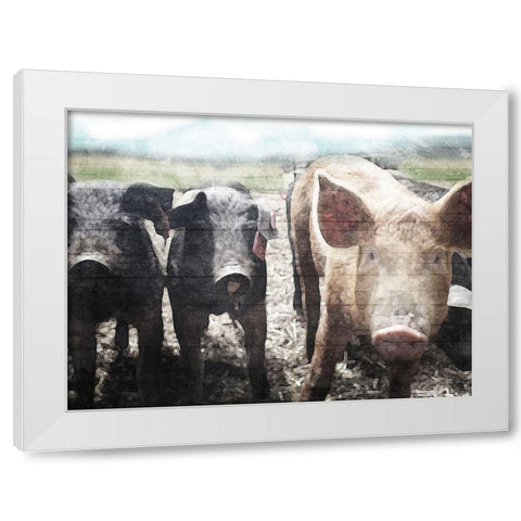 Three Little Pigs White Modern Wood Framed Art Print by Villa, Mlli