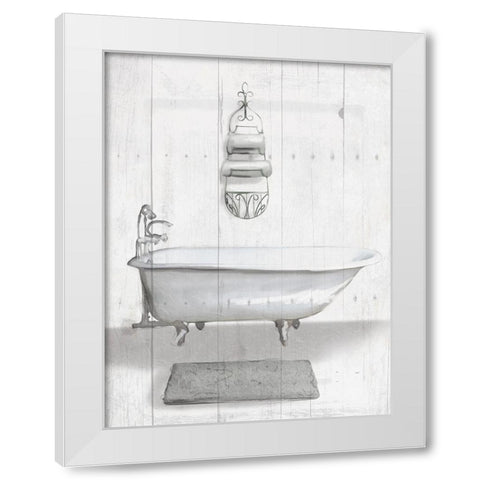 Simple Bath White Modern Wood Framed Art Print by Villa, Mlli