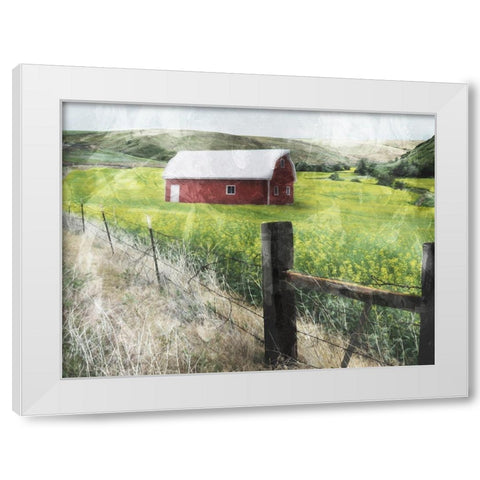Look To The Farm White Modern Wood Framed Art Print by Villa, Mlli