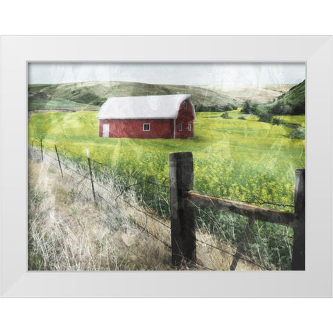 Look To The Farm White Modern Wood Framed Art Print by Villa, Mlli