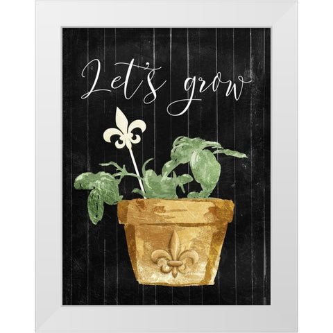 Lets Grow White Modern Wood Framed Art Print by Villa, Mlli