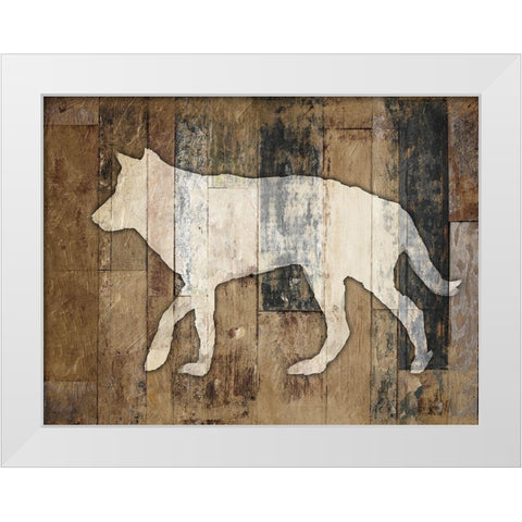 Look At Me Wolf White Modern Wood Framed Art Print by Villa, Mlli