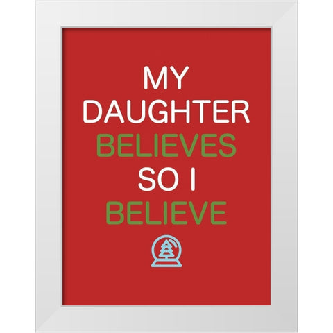 Daughter Believes Red White Modern Wood Framed Art Print by Villa, Mlli