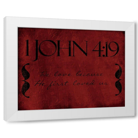 John We Love White Modern Wood Framed Art Print by Villa, Mlli