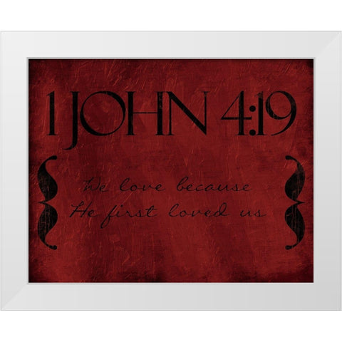 John We Love White Modern Wood Framed Art Print by Villa, Mlli