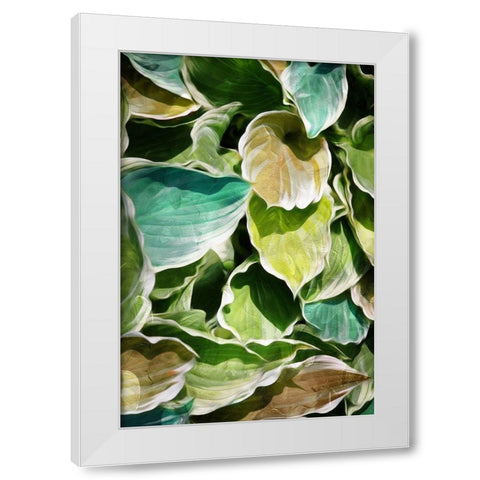MultiColor Leaves White Modern Wood Framed Art Print by Villa, Milli