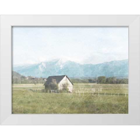 Barn In The Farm White Modern Wood Framed Art Print by Villa, Mlli