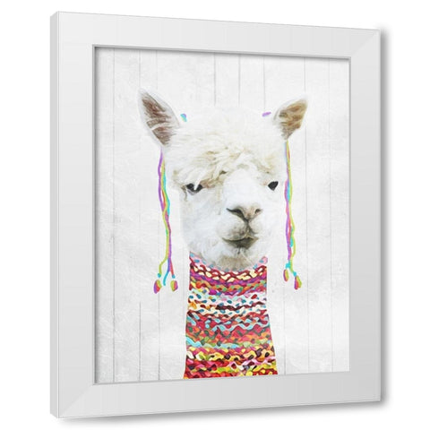 Dressed Llama White Modern Wood Framed Art Print by Villa, Mlli
