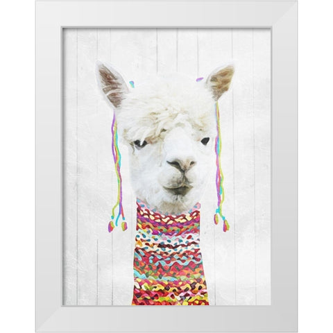 Dressed Llama White Modern Wood Framed Art Print by Villa, Mlli