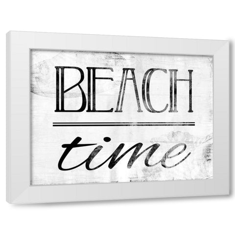 Beach Time Bw White Modern Wood Framed Art Print by Villa, Mlli