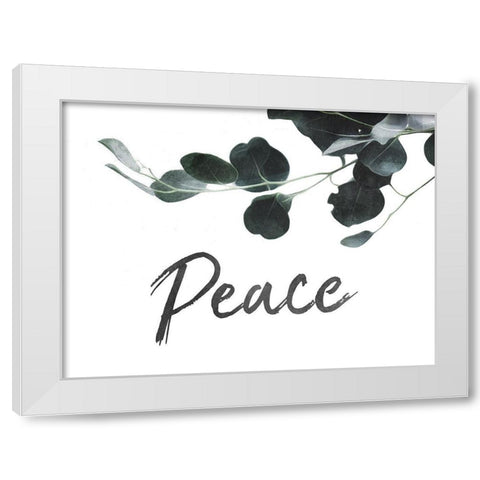 Peace Leaves White Modern Wood Framed Art Print by Villa, Mlli