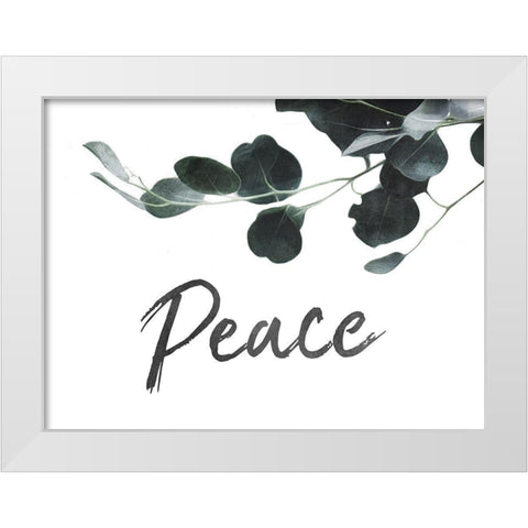 Peace Leaves White Modern Wood Framed Art Print by Villa, Mlli