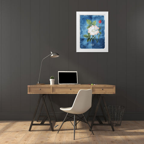 Flower Page Three Blue White Modern Wood Framed Art Print by Villa, Mlli