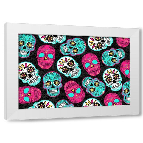 More Fun Skulls Reverse White Modern Wood Framed Art Print by Villa, Mlli