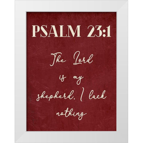 Psalm 23:1 White Modern Wood Framed Art Print by Villa, Mlli