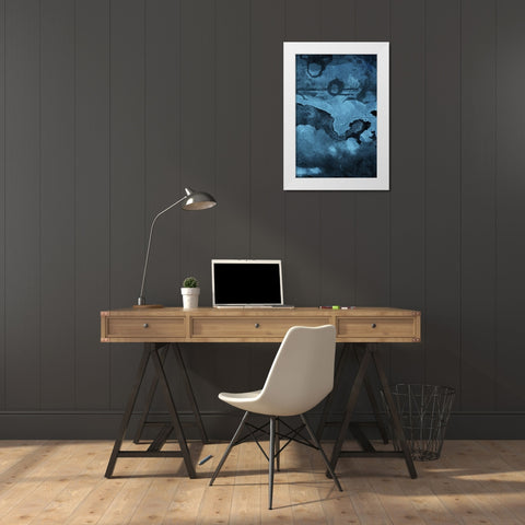 Burn Blue Part 2 White Modern Wood Framed Art Print by Villa, Mlli
