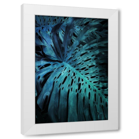 Teal Night Foliage White Modern Wood Framed Art Print by Villa, Milli