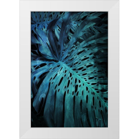 Teal Night Foliage White Modern Wood Framed Art Print by Villa, Milli